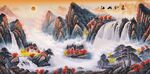 鸿运当头山水国画