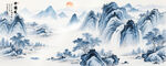 青花瓷山水画