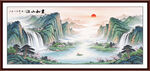 旭日东升山水画