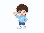 Q版挥手阳光小男孩