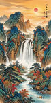 竖幅山水画