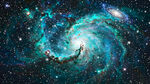 蓝绿色宇宙星空