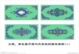 廊内天花板彩绘效果图