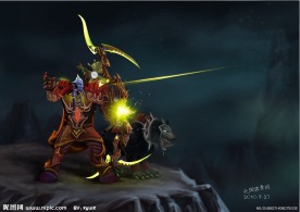 魔兽世界德莱尼猎人原创画