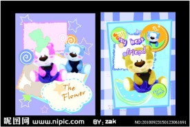 可爱韩国蓝熊本本封面设计二