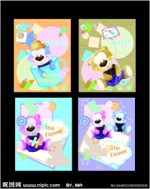 可爱韩国蓝熊本本封面设计