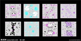 韩国中性卡通笔袋封面设计