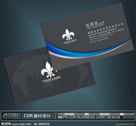 黑色经典名片设计模版CDR