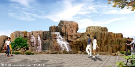 假山水系效果图