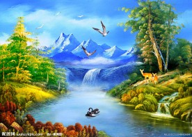 油画山水
