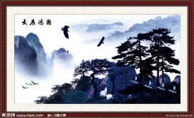 山水画 国画山水 水墨画