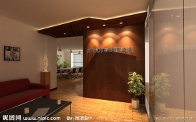 公司形象墙设计三维模型及效果图