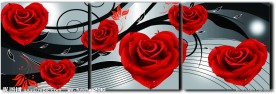 永决同心 无框画 心形玫瑰