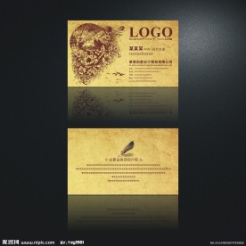 米黄色 怀旧复古风格名片设计