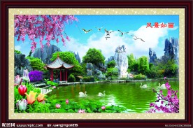 自然风景山水画