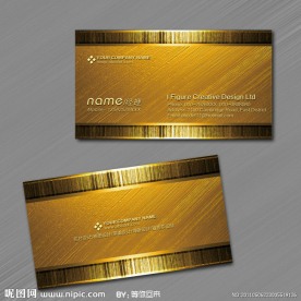 金属质感 金色高档名片设计