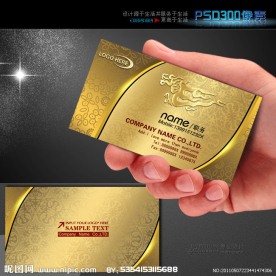 金色高档名片模板