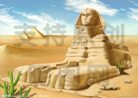 动漫场景狮身人面像
