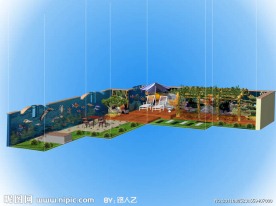 别墅庭院景观效果图