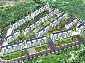 小区景观规划鸟瞰图