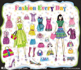 模特衣服装饰贴纸