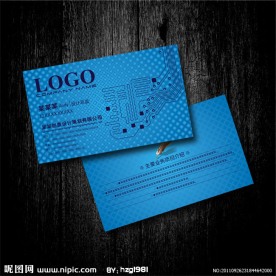 蓝色系 电子服务行业名片设计