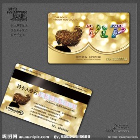 华丽美容美发VIP卡模板