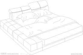 现代床矢量图