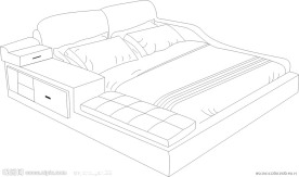 现代床矢量图