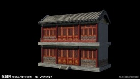 二层民居全贴图模型