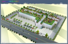 广场及屋顶花园景观绿化效果图