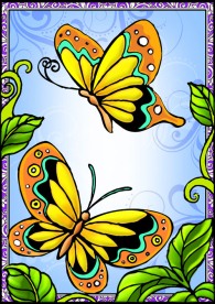 手绘可爱黄碟装饰画