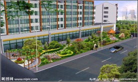 广场居住区景观鸟瞰图