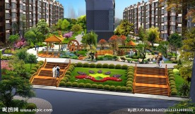 居住区景观广场鸟瞰图