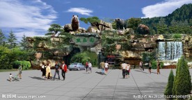 风景区假山大门