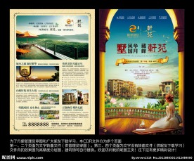 房地产别墅海报 房地产别墅DM宣传单