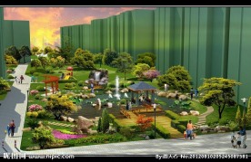 小区景观鸟瞰图