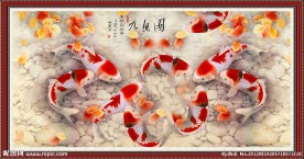 九鱼图 连年有鱼