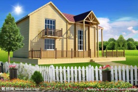 防腐木材料木屋小阁楼贴图材质灯光全