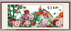 国画孔雀牡丹富贵图