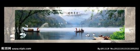 江南水乡水墨画