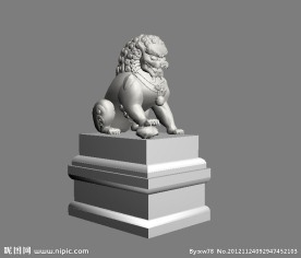 古建模型 石狮子
