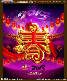 2013 蛇年（精美春字烟花版）
