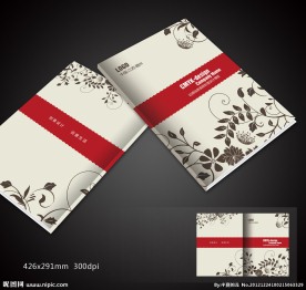 素雅花纹画册封面设计模板下载