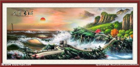 万里长城 油画