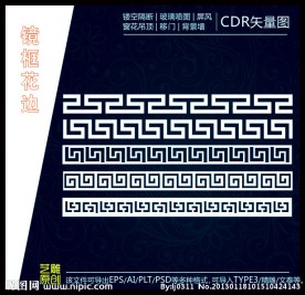 花边边框雕刻雕花图案