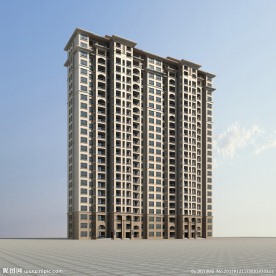 某欧式高层住宅建筑二十四层南立面MAX加MAP