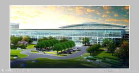 大型公共建筑前坪景观