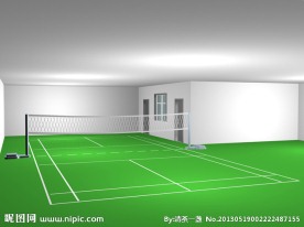 室内网球塑胶场地3d