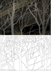 树 黑白树 线条